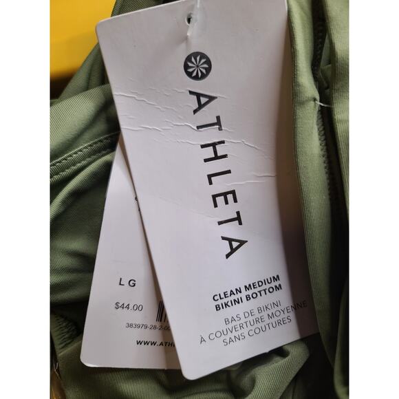 NWT Athleta clean medium bikini swim bottom - LARGE - eucalyptus olive - LARGE - Picture 4 of 4
